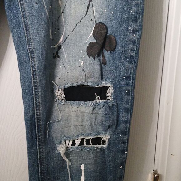 Rue21 Men's Graphic  Skinny Supreme Flex Black Jeans 32/32 - Picture 4 of 15